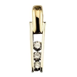 14 Karat Two Tone Gold Diamond Laddder Pendant #19126